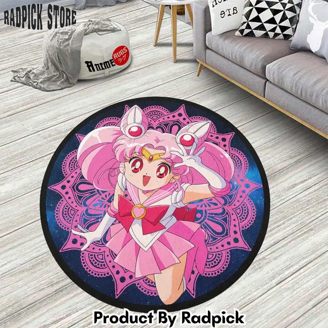 Sailor chibi moon round rug custom sailor moon anime circle carpet  rp5959561
